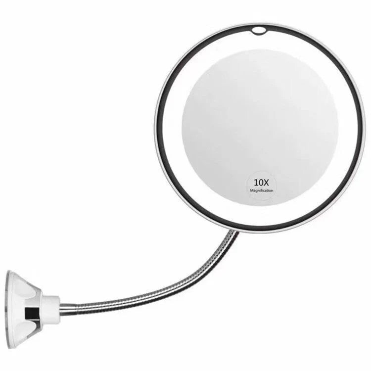 Makeup Mirror Wall-Mounted 10x Magnification LED 360° Folding