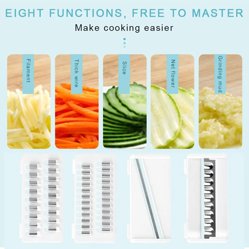 Mandoline Slicer 4 Stainless Steel Blades & Safety Holder