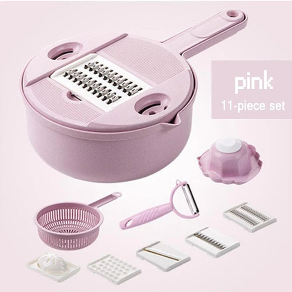 Mandoline Slicer 4 Stainless Steel Blades & Safety Holder