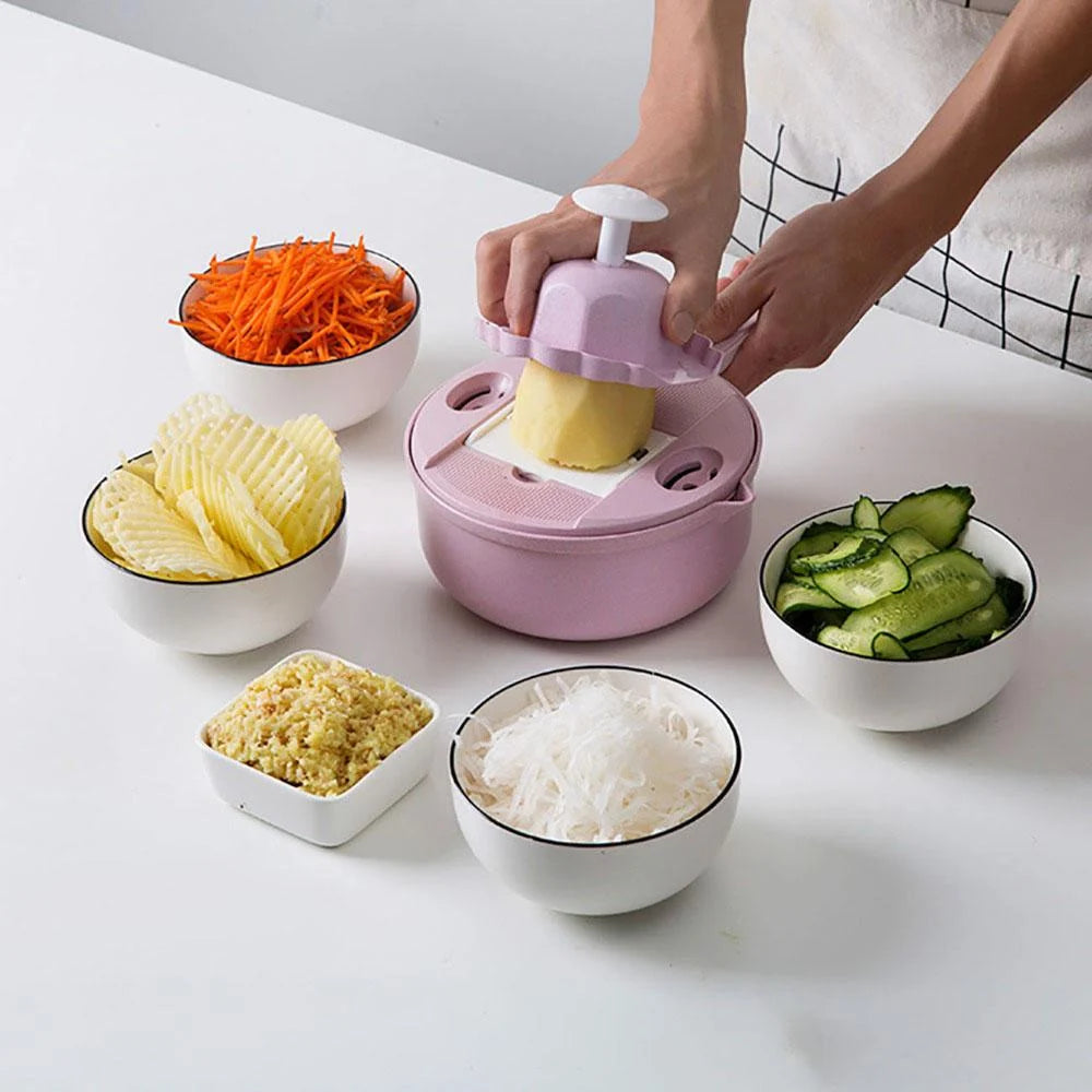 Mandoline Slicer 4 Stainless Steel Blades & Safety Holder