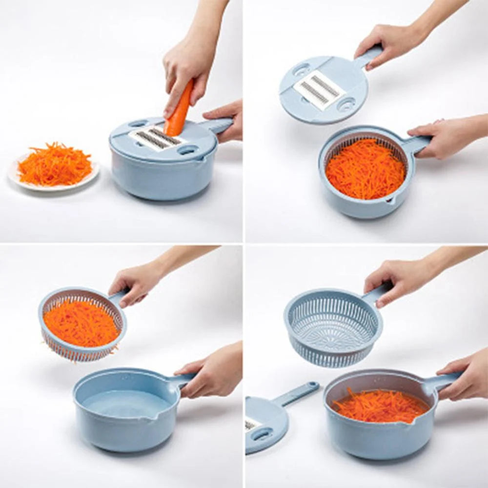Mandoline Slicer 4 Stainless Steel Blades & Safety Holder