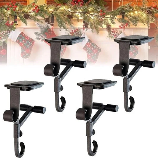 Mantel Stocking Hanger Cantilever Grip & Dual Hooks Adjustable Fit