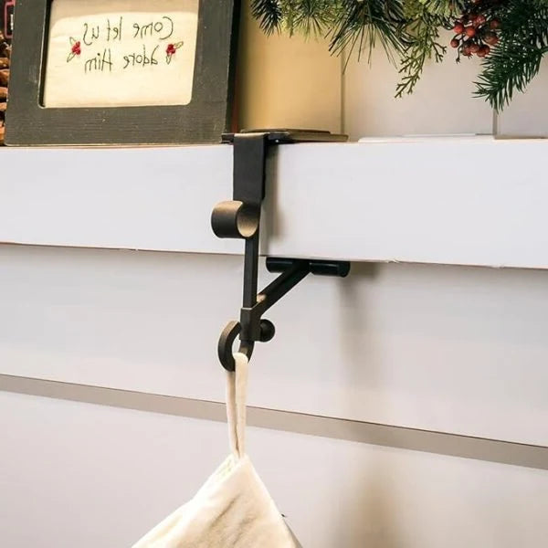 Mantel Stocking Hanger Cantilever Grip & Dual Hooks Adjustable Fit