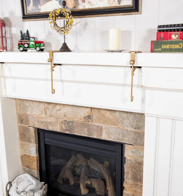 Mantel Stocking Hanger Cantilever Grip & Dual Hooks Adjustable Fit