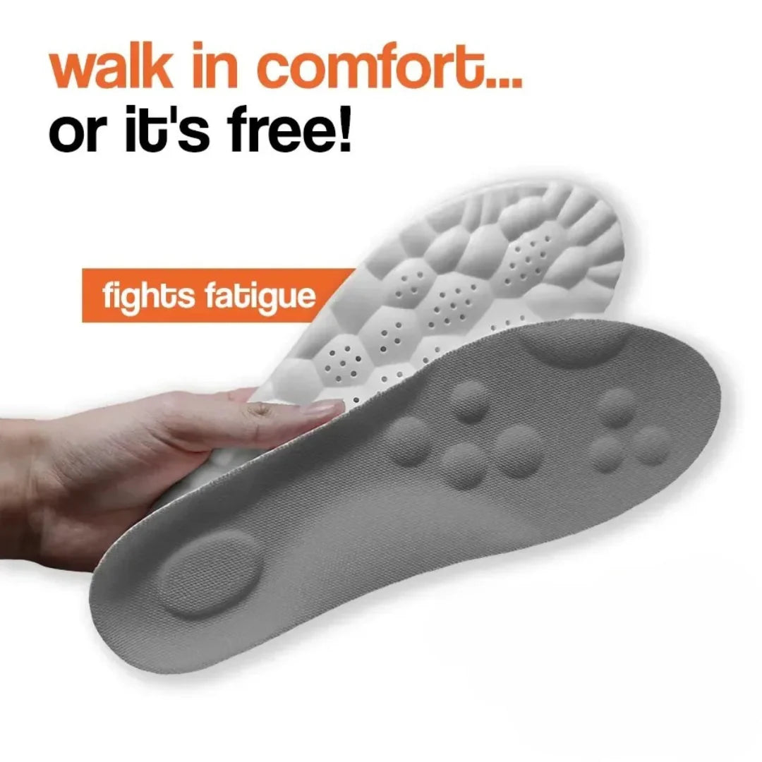 Massage Insoles Cushioned Arch Support Trimmable Fit