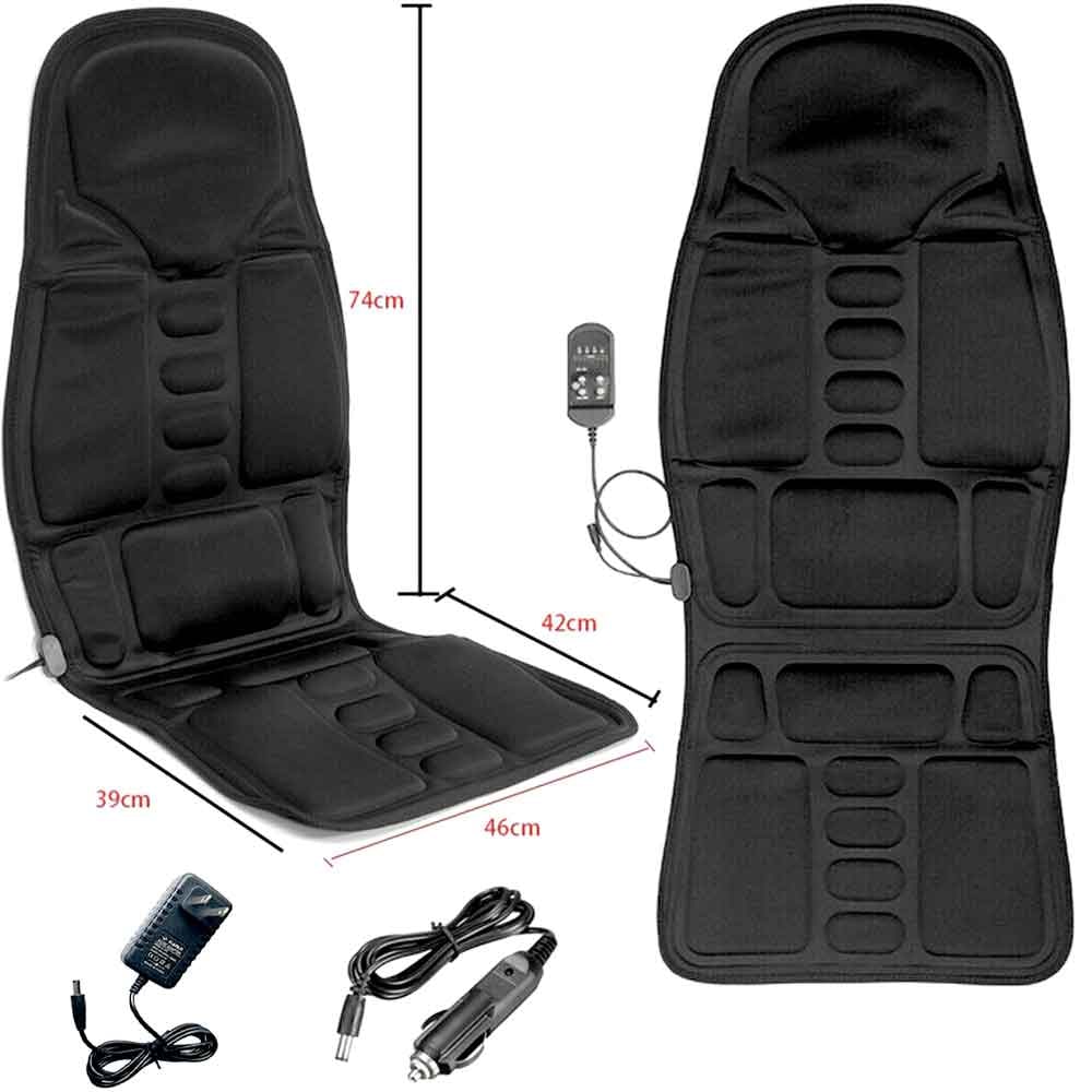 Massage Seat Cushion Heated Shiatsu Vibration Dual Power