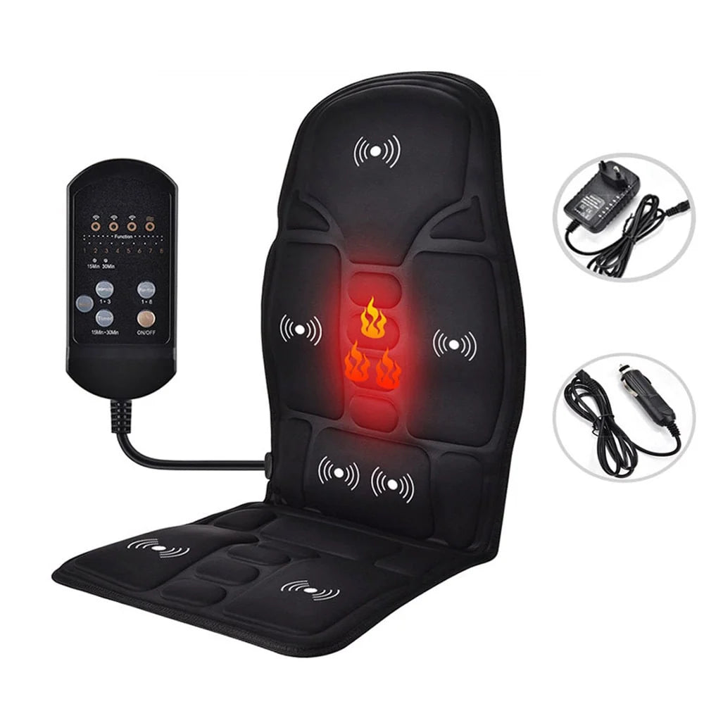 Massage Seat Cushion Heated Vibration Adjustable Intensity