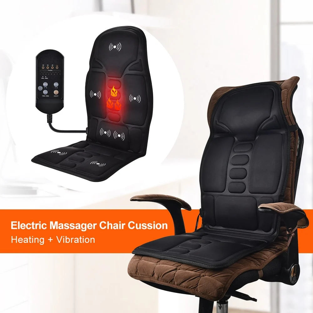 Massage Seat Cushion Heated Vibration Adjustable Intensity