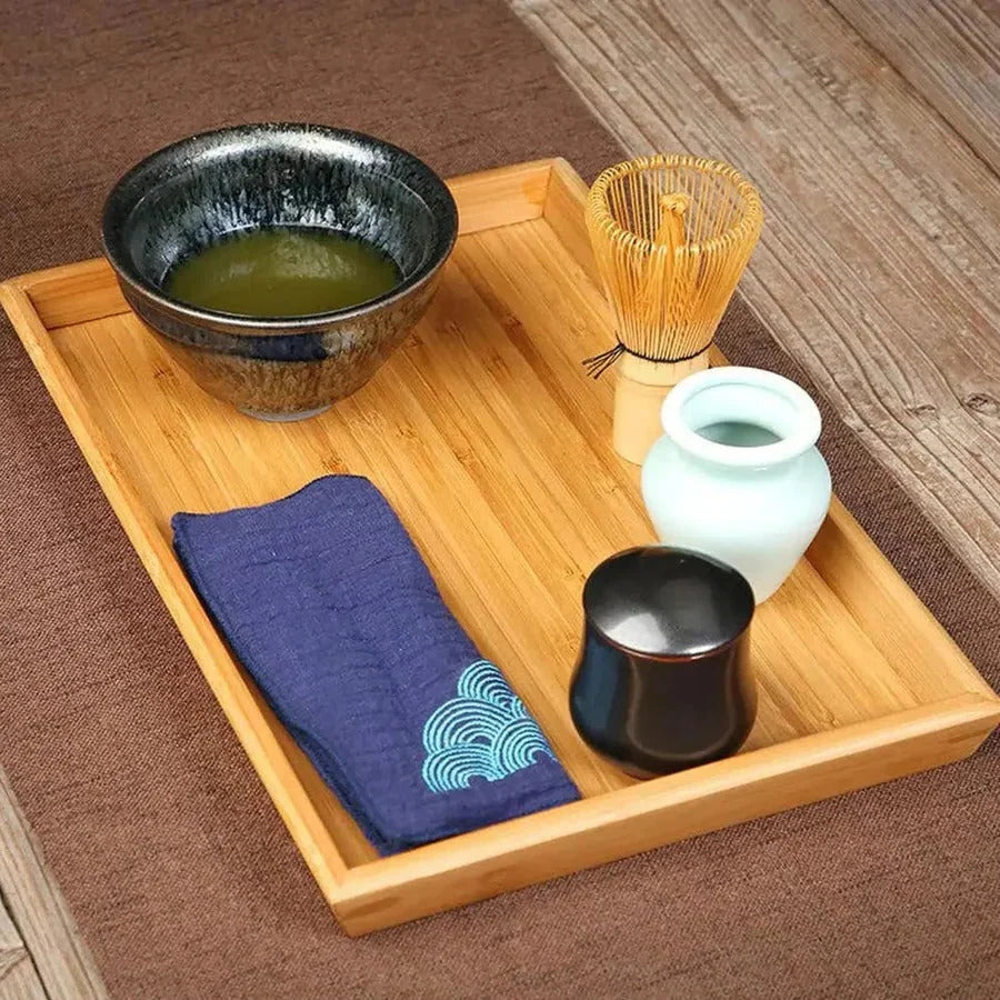 Matcha Tea Set Bamboo Whisk & Glazed Ceramic Bowl