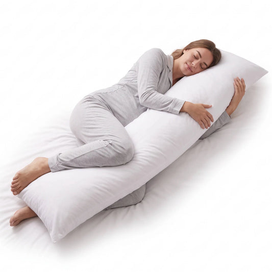 Maternity Pillow Contoured Side-Sleeper Full Body Support Microfiber Cover