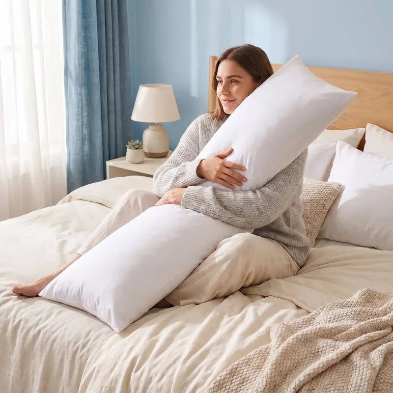 Maternity Pillow Contoured Side-Sleeper Full Body Support Microfiber Cover