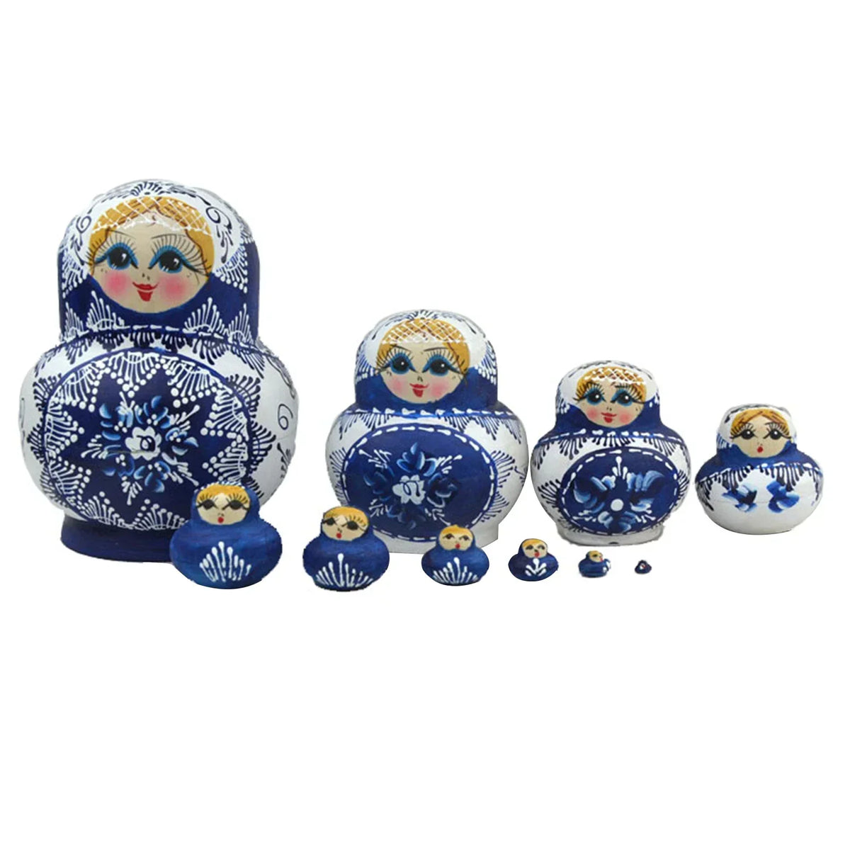 Matryoshka Doll Set Wooden 10-Piece Nesting Dolls
