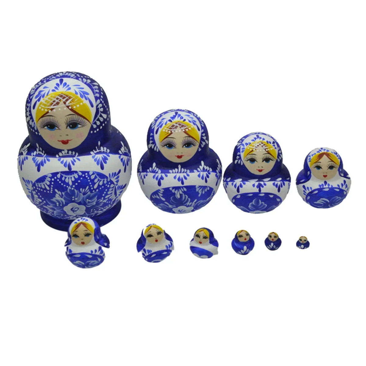 Matryoshka Doll Set Wooden 10-Piece Nesting Dolls
