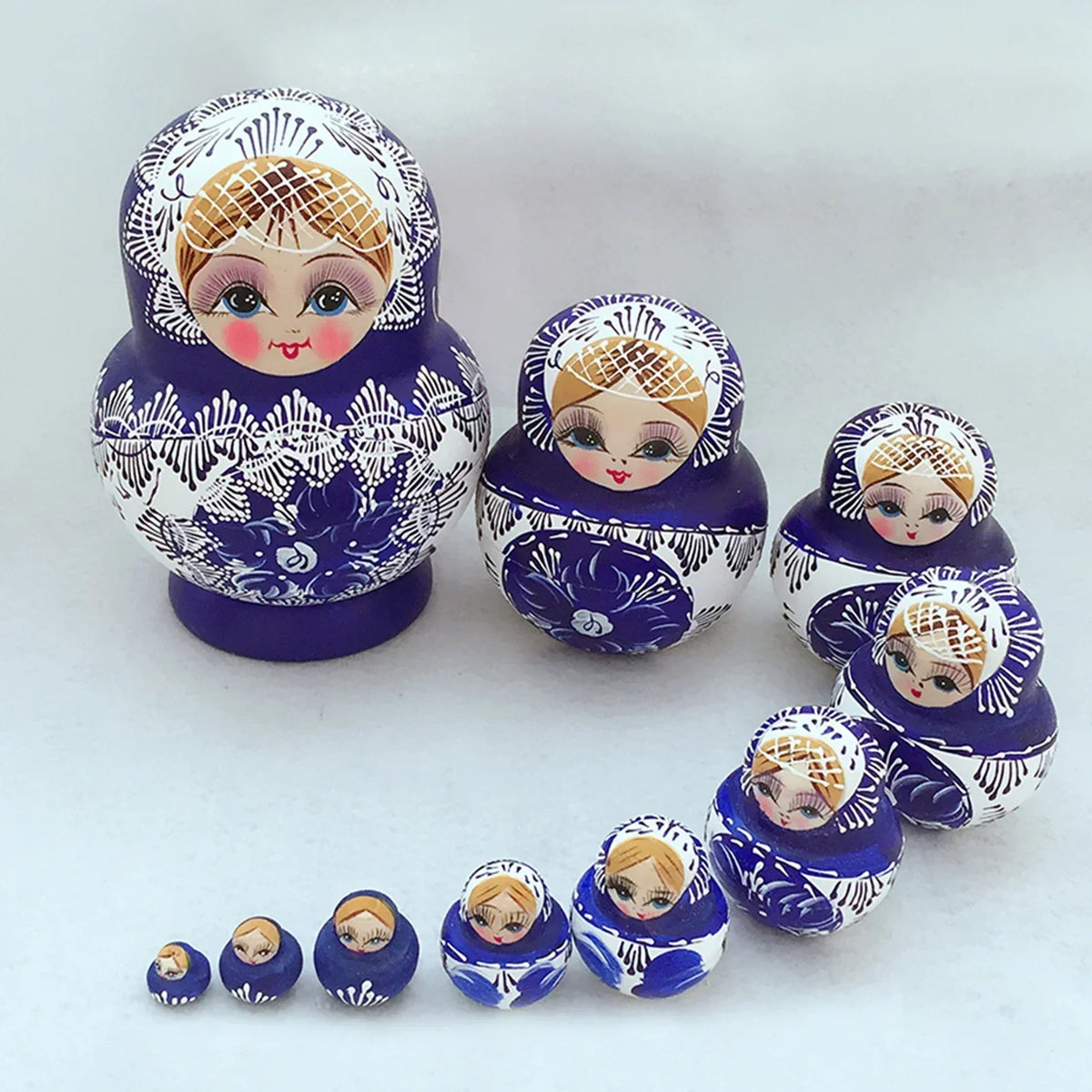 Matryoshka Doll Set Wooden 10-Piece Nesting Dolls