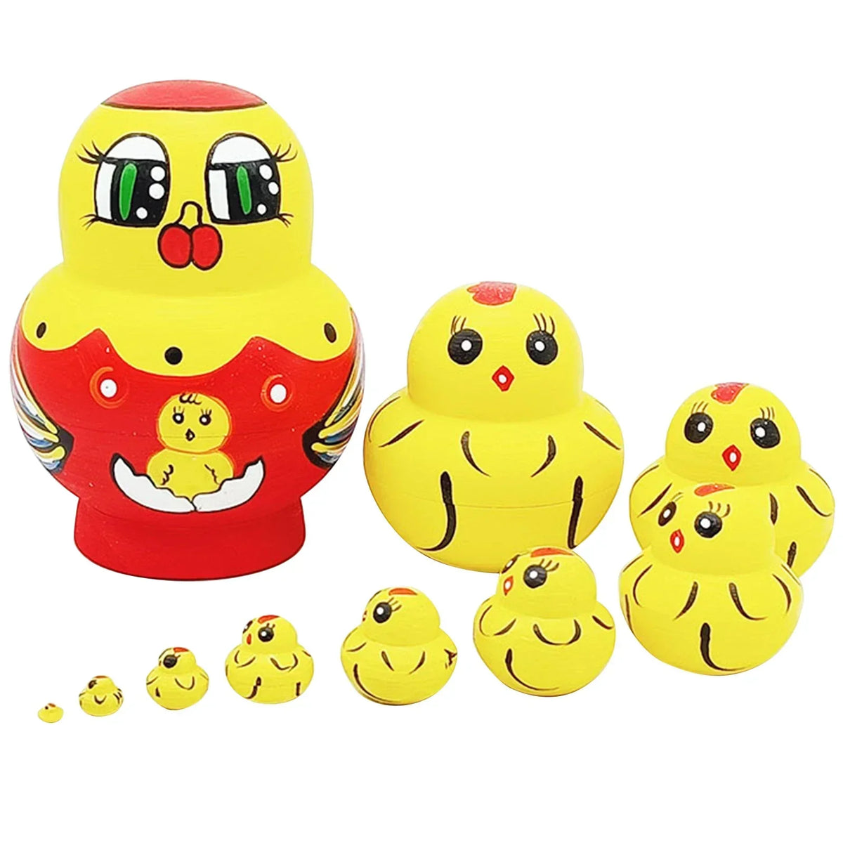 Matryoshka Doll Set Wooden 10-Piece Nesting Dolls