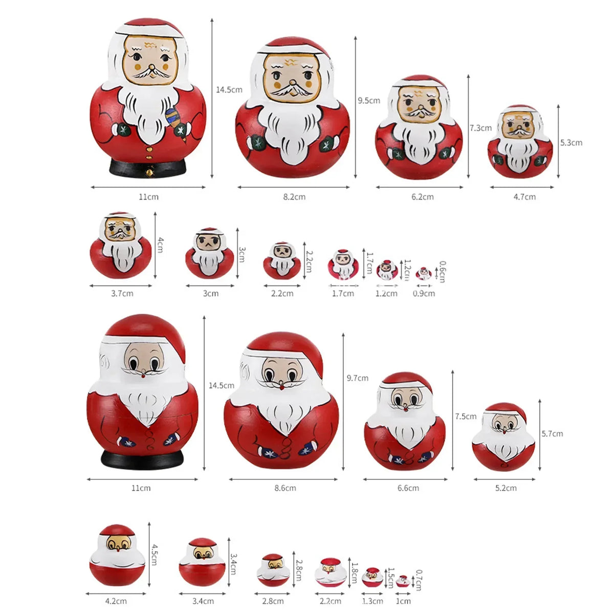 Matryoshka Doll Set Wooden 10-Piece Nesting Dolls