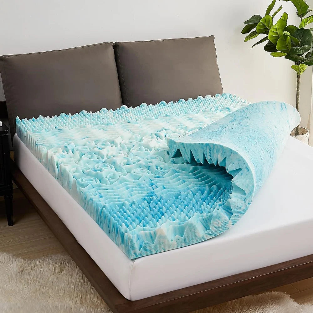 Mattress Topper Egg Crate Memory Foam Breathable Cover