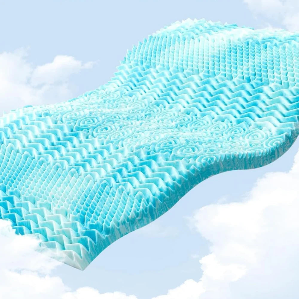 Mattress Topper Egg Crate Memory Foam Breathable Cover