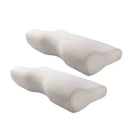 Memory Foam Pillow Contoured Cervical Support Dual-Height Design