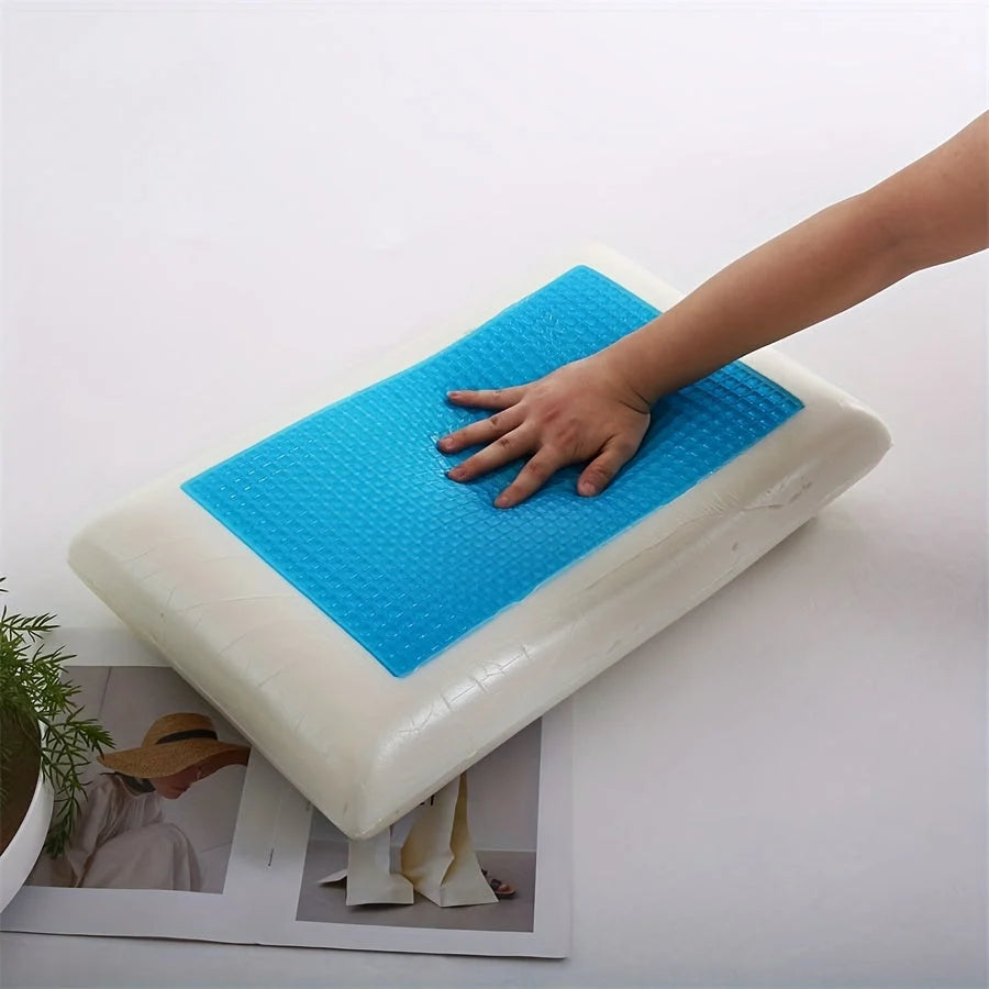 Memory Foam Pillow Cooling Gel Core Breathable Mesh Cover
