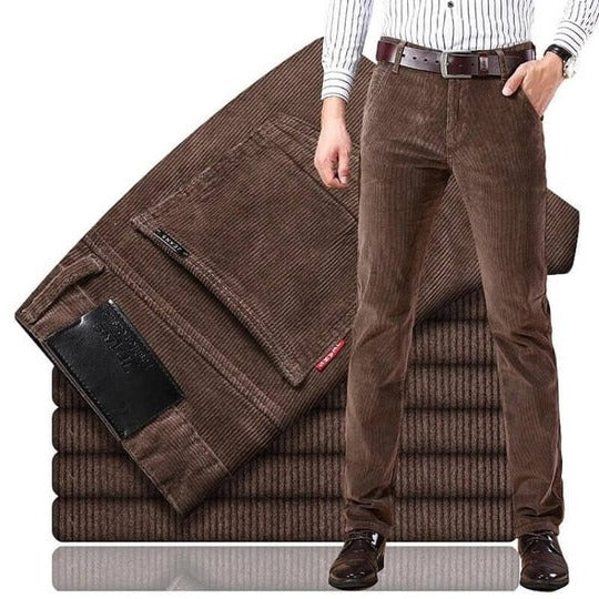 Men's Corduroy Trousers Straight-Leg All-Season