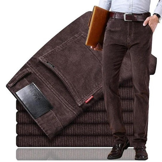 Men's Corduroy Trousers Straight-Leg All-Season