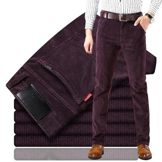 Men's Corduroy Trousers Straight-Leg All-Season
