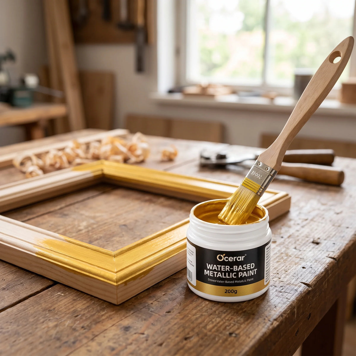 Metallic Paint Water-Based Brush Included
