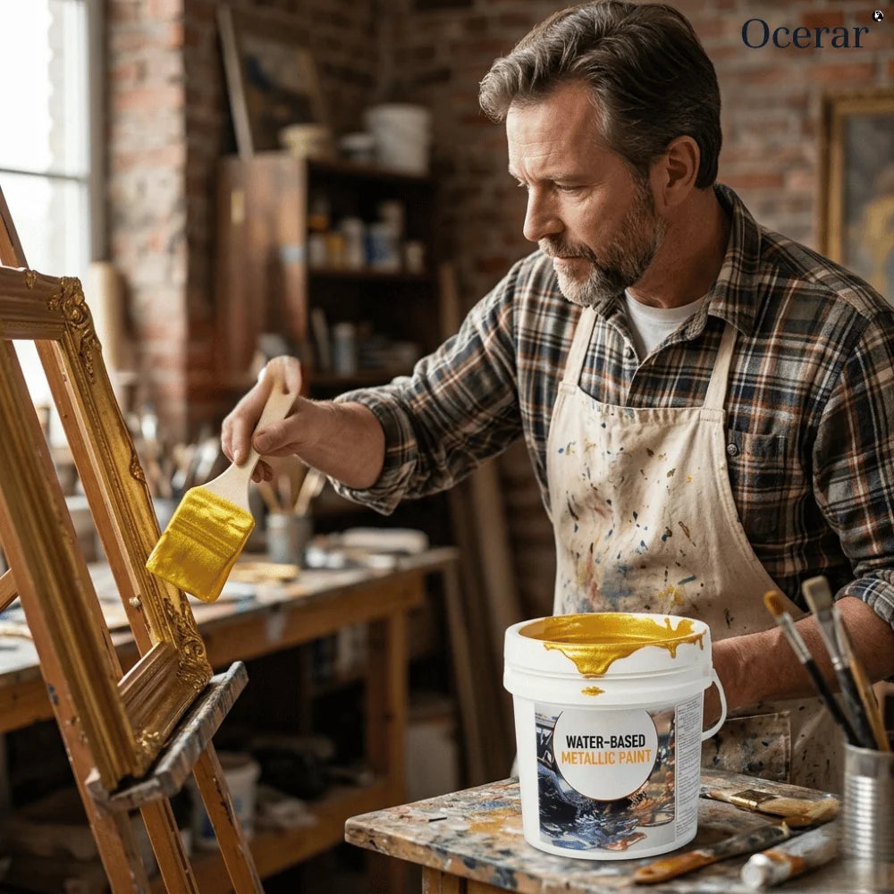 Metallic Paint Water-Based Brush Included