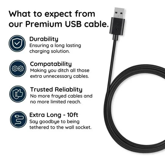 Micro USB Cable 10-Foot Charging & Data Transfer