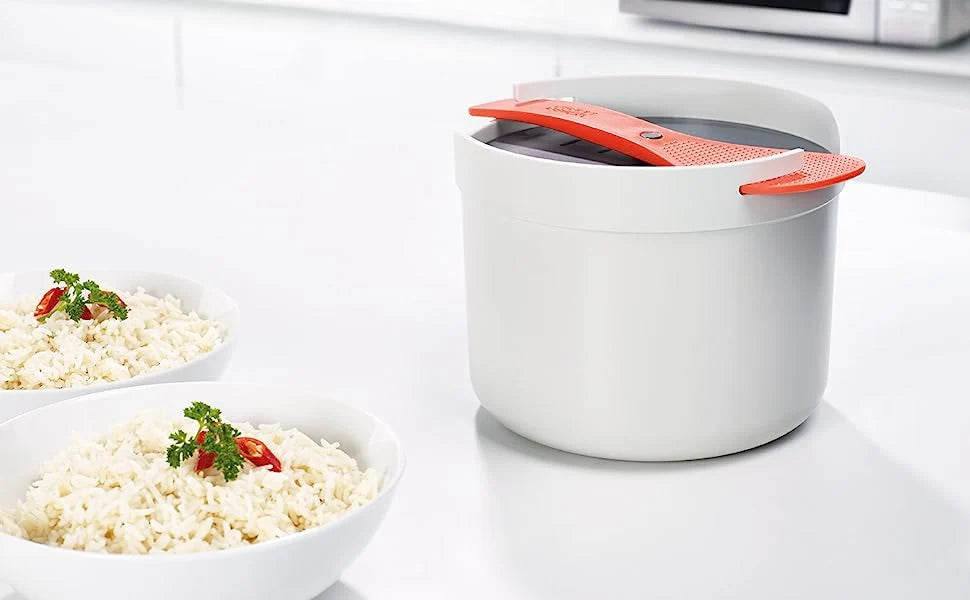 Microwave Rice Cooker Locking Paddle Dishwasher Safe 2L