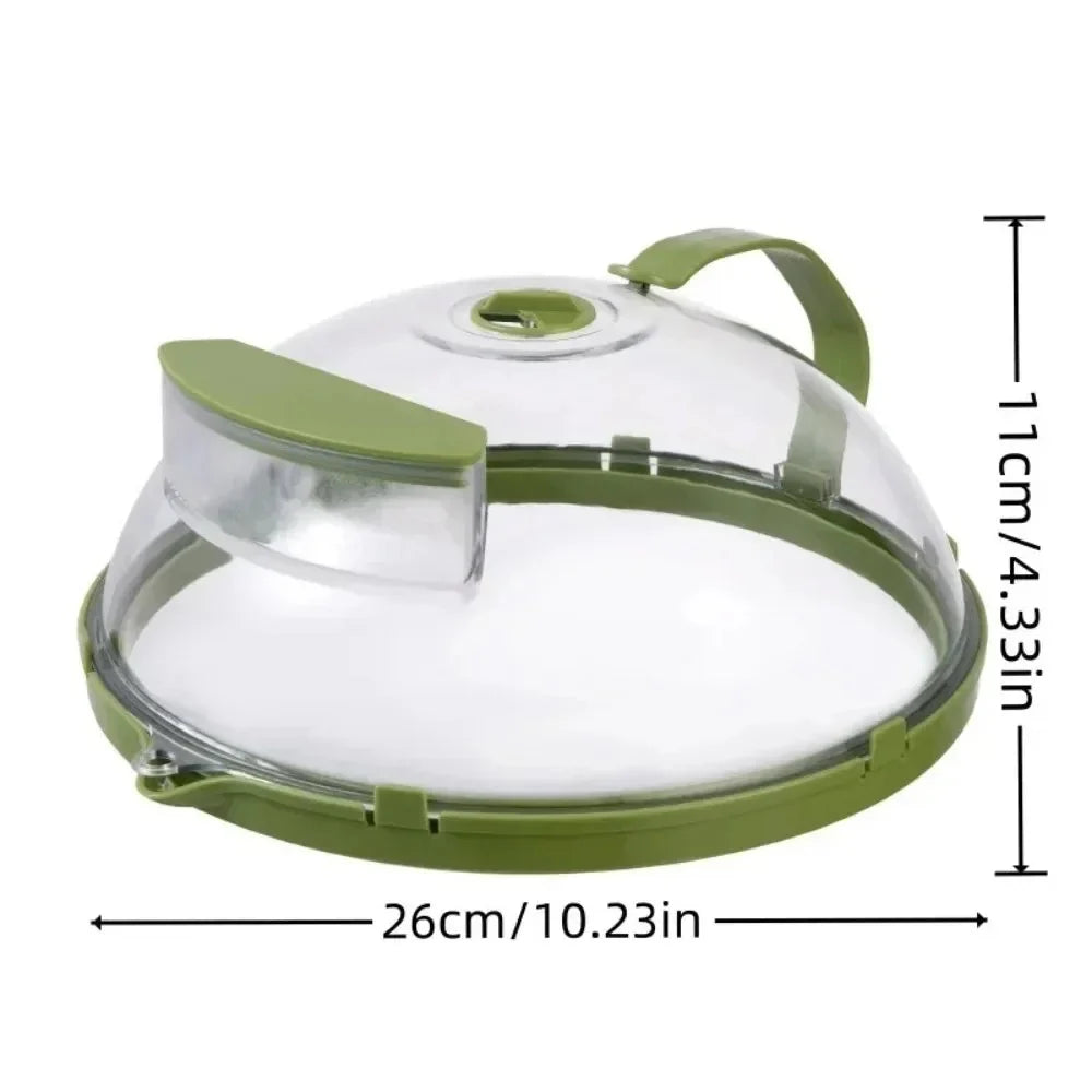 Microwave Splatter Cover Adjustable Steam Vent Built-In Water Reservoir