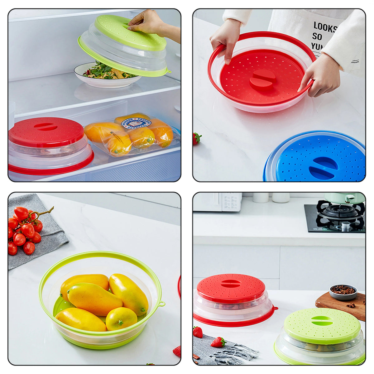 Microwave Splatter Cover Folding Heat-Resistant Silicone With Steam Vents