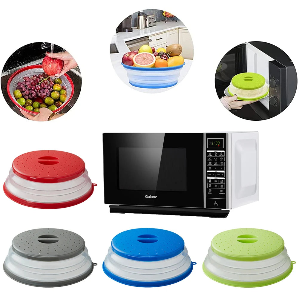 Microwave Splatter Cover Folding Heat-Resistant Silicone With Steam Vents