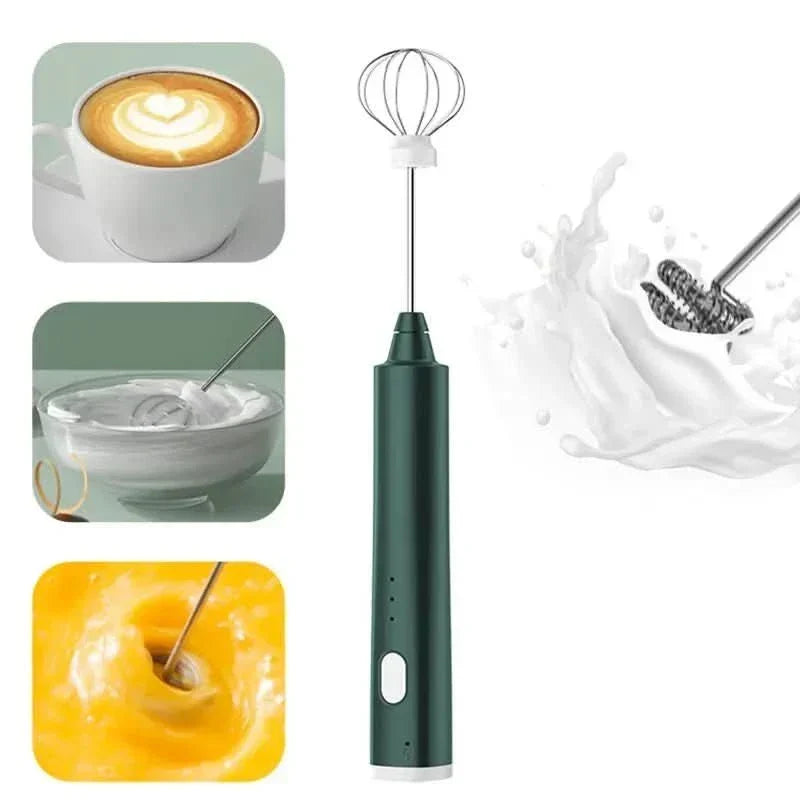 Milk Frother USB Rechargeable 3-Speed Stainless Steel Whisk
