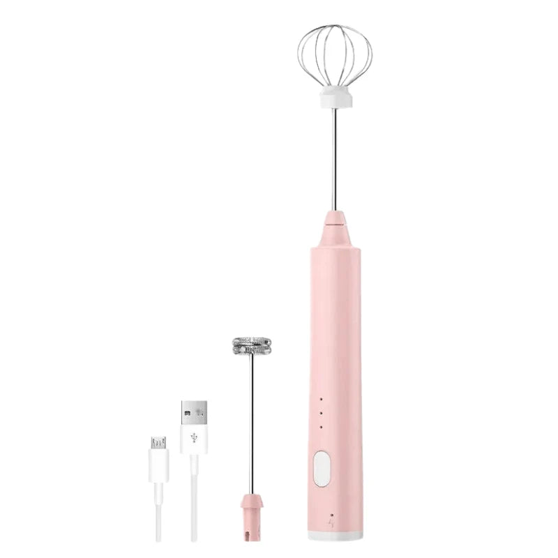 Milk Frother USB Rechargeable 3-Speed Stainless Steel Whisk