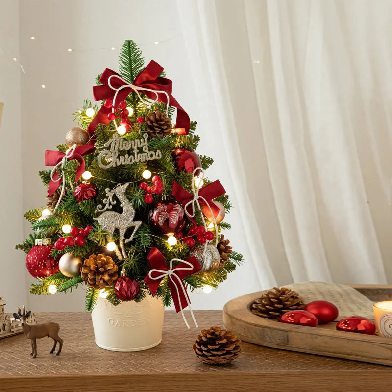 Mini Christmas Tree Tabletop With String Lights Included