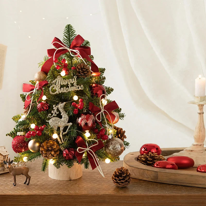 Mini Christmas Tree Tabletop With String Lights Included