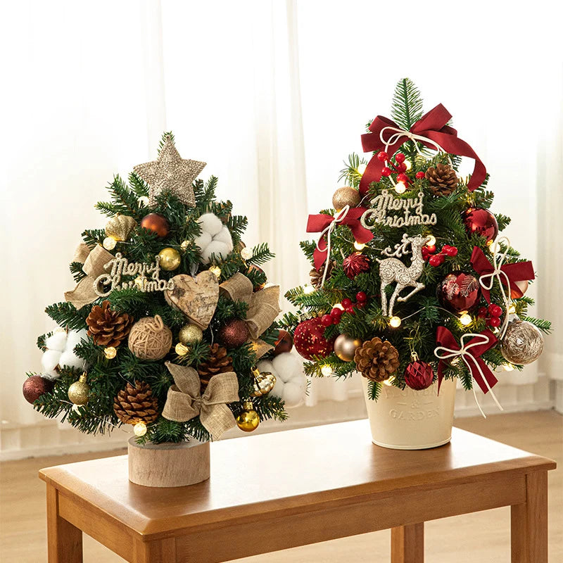 Mini Christmas Tree Tabletop With String Lights Included