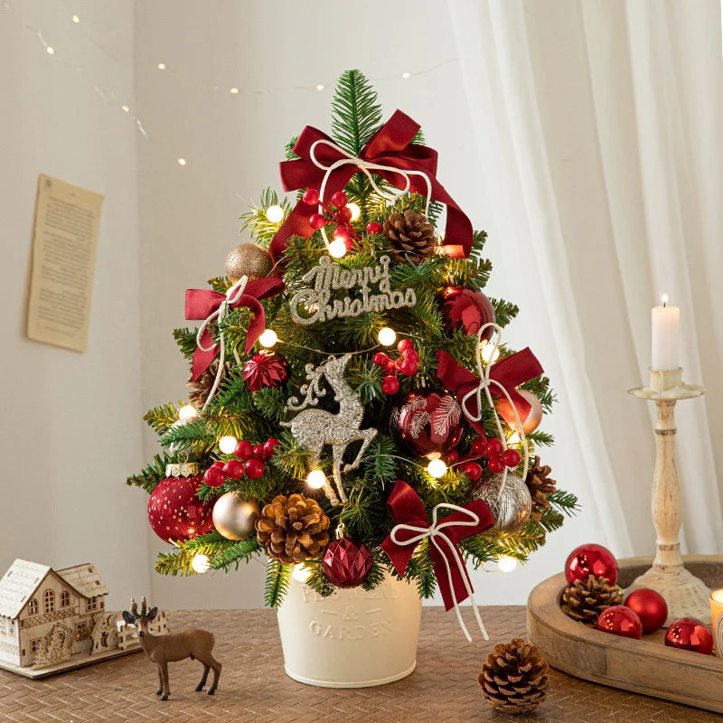 Mini Christmas Tree Tabletop With String Lights Included