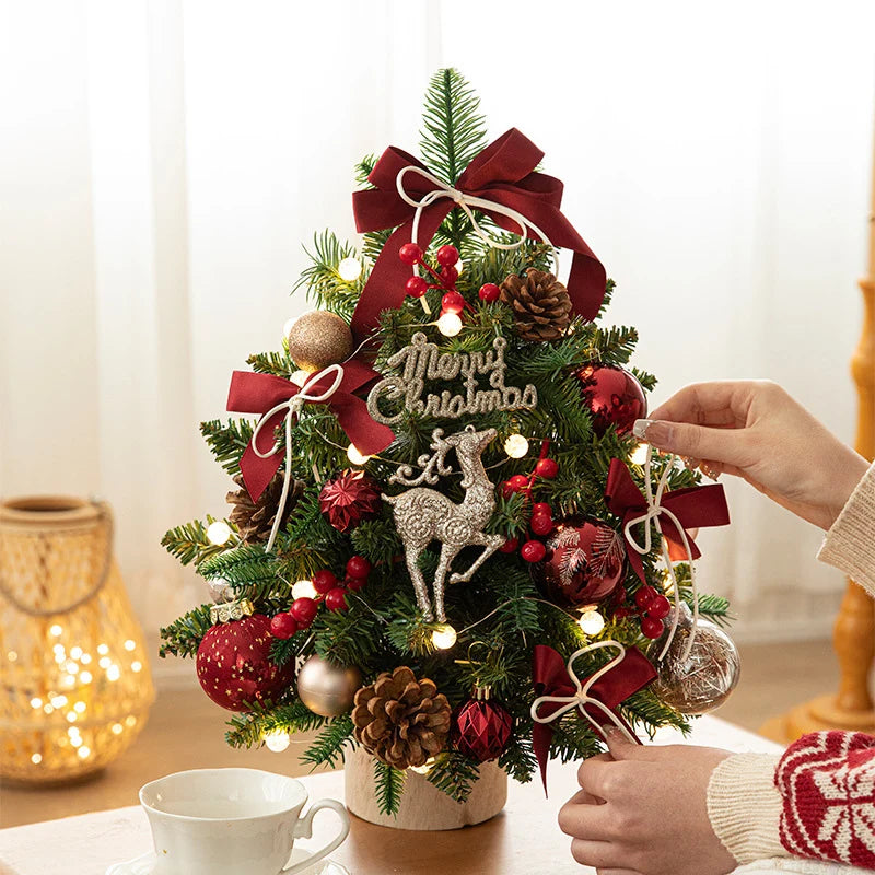 Mini Christmas Tree Tabletop With String Lights Included
