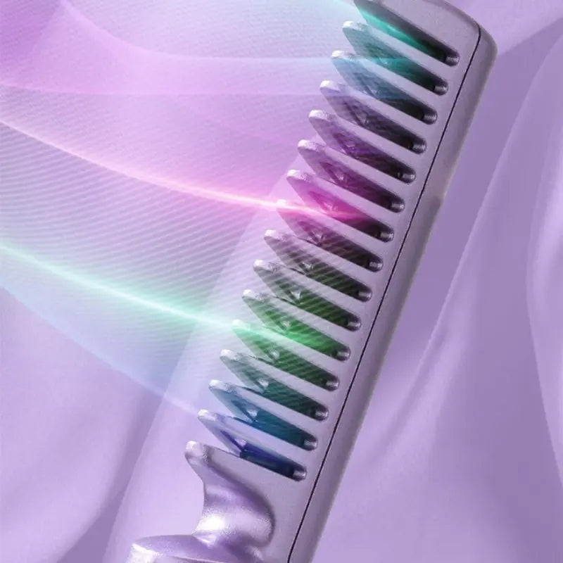Mini Hair Straightening Brush Ceramic USB Rechargeable