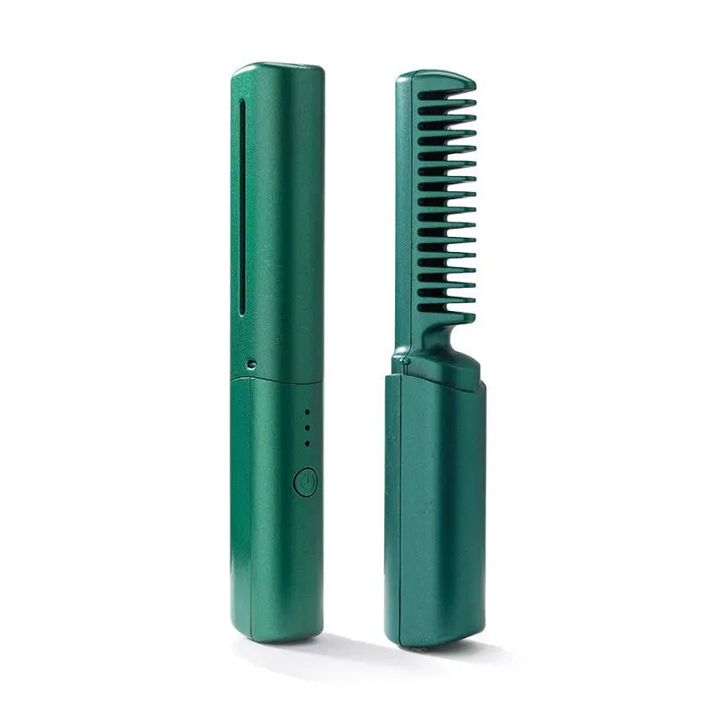 Mini Hair Straightening Brush Ceramic USB Rechargeable