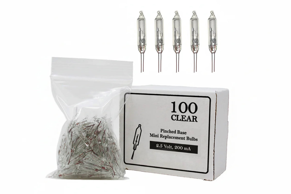 Mini Incandescent Bulbs Pinched Base Pack of 100