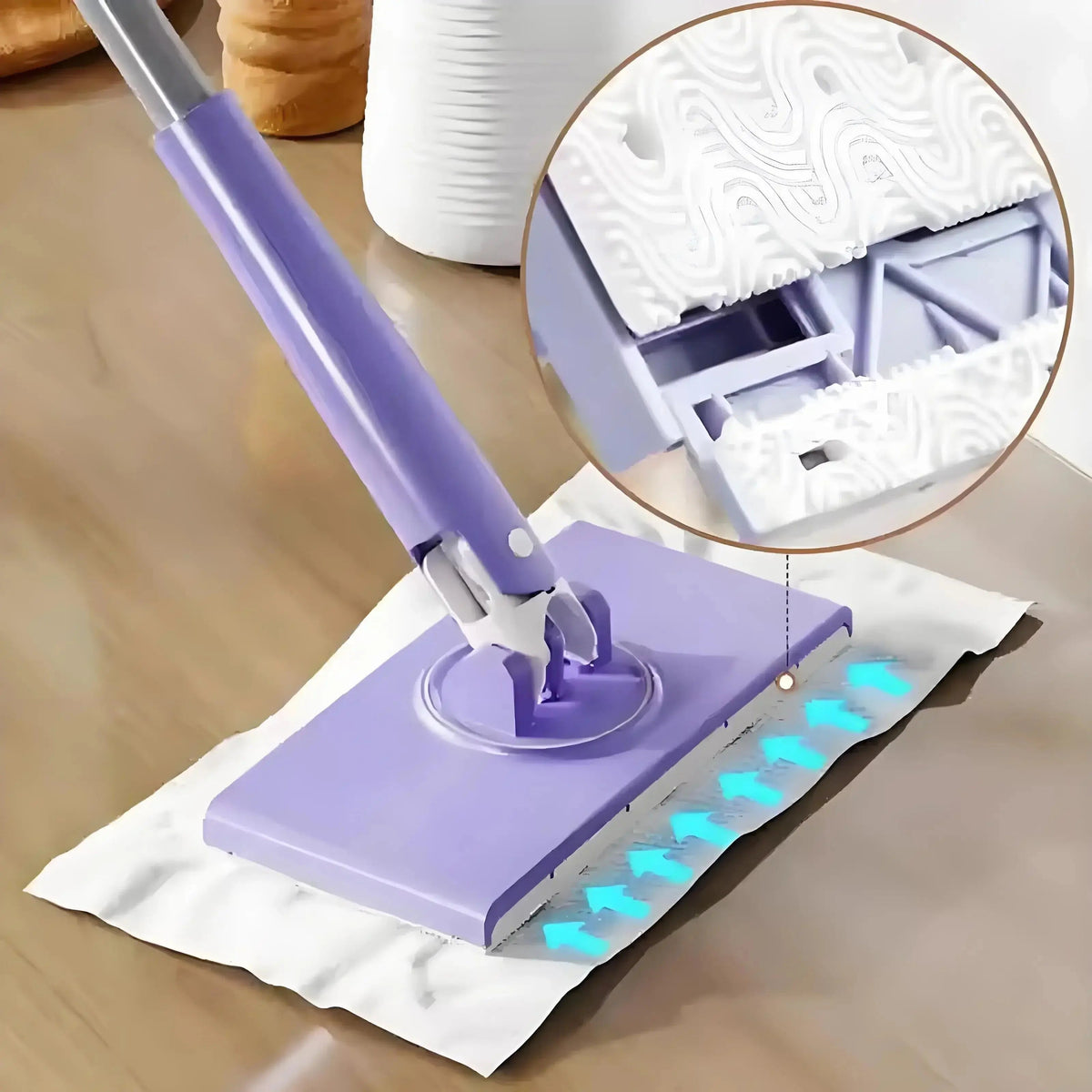 Mini Mop 360° Rotating Head Push-Button Stainless Steel Handle