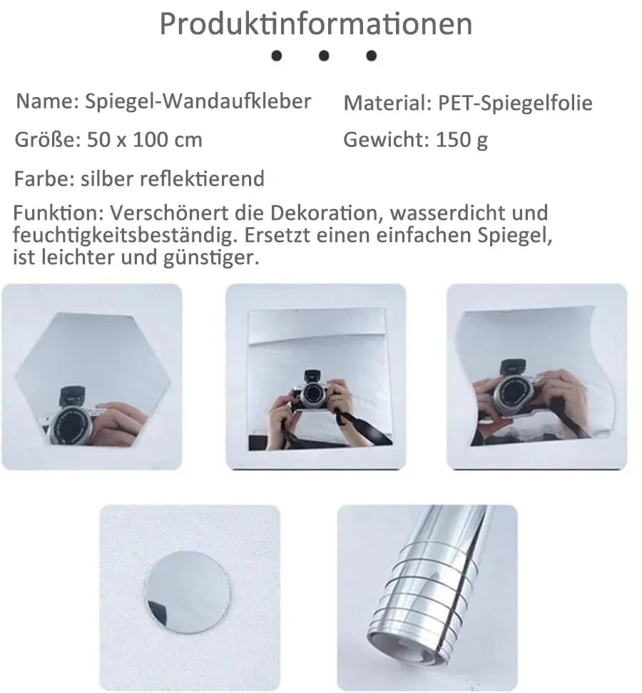 Mirror Film Flexible Shatterproof Self-Adhesive