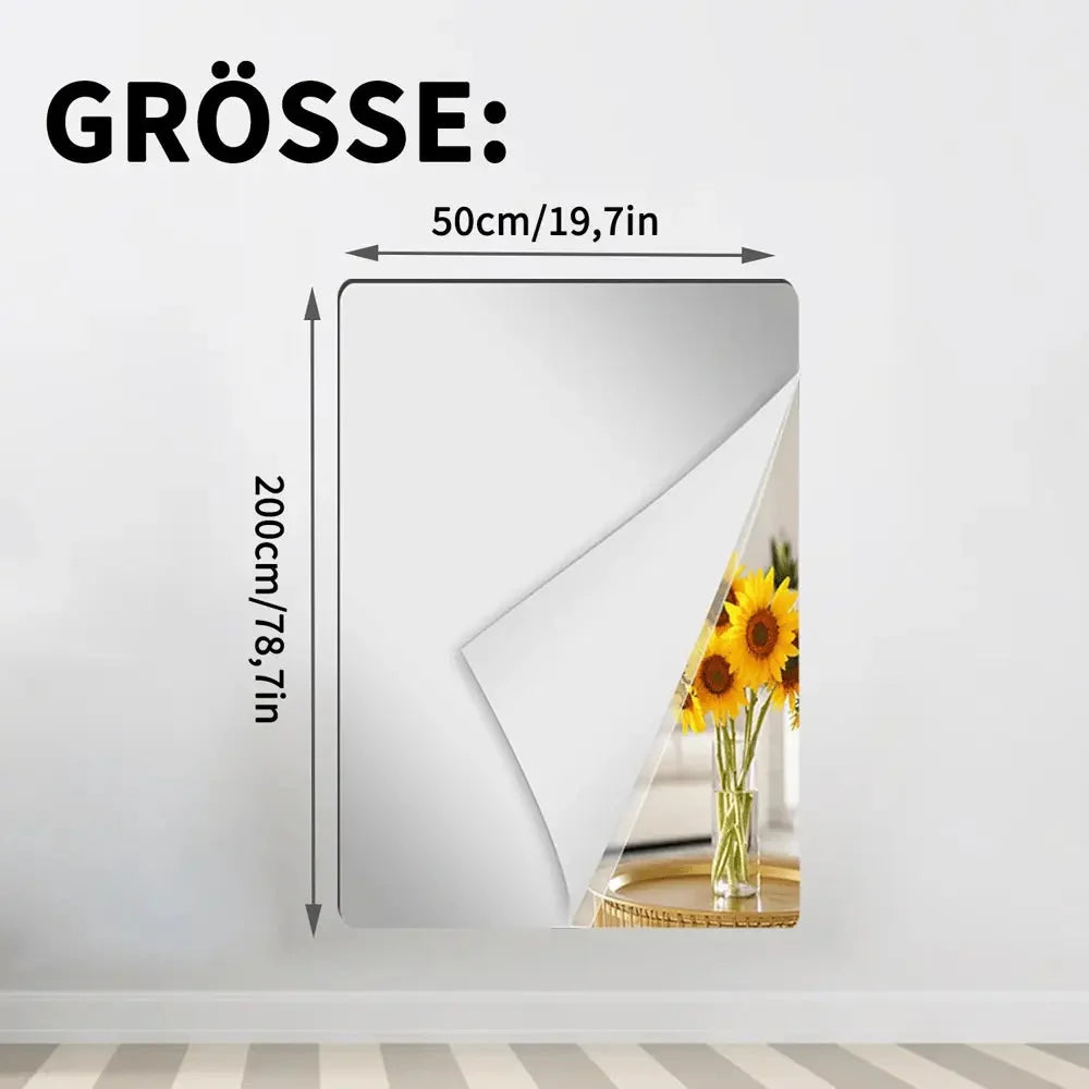 Mirror Film Flexible Shatterproof Self-Adhesive