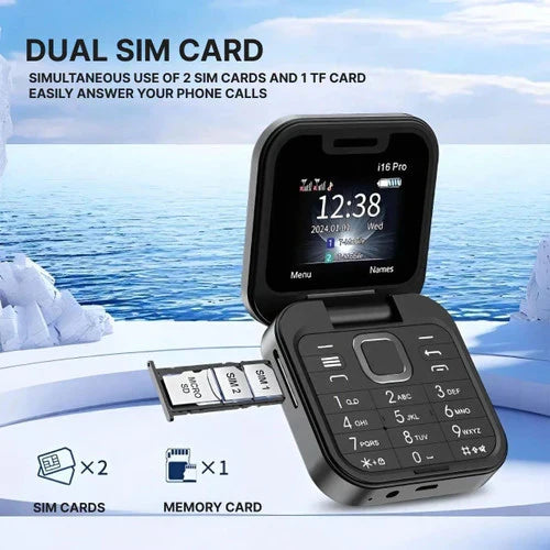 Mobile Phone Foldable Dual SIM Tactile Keypad