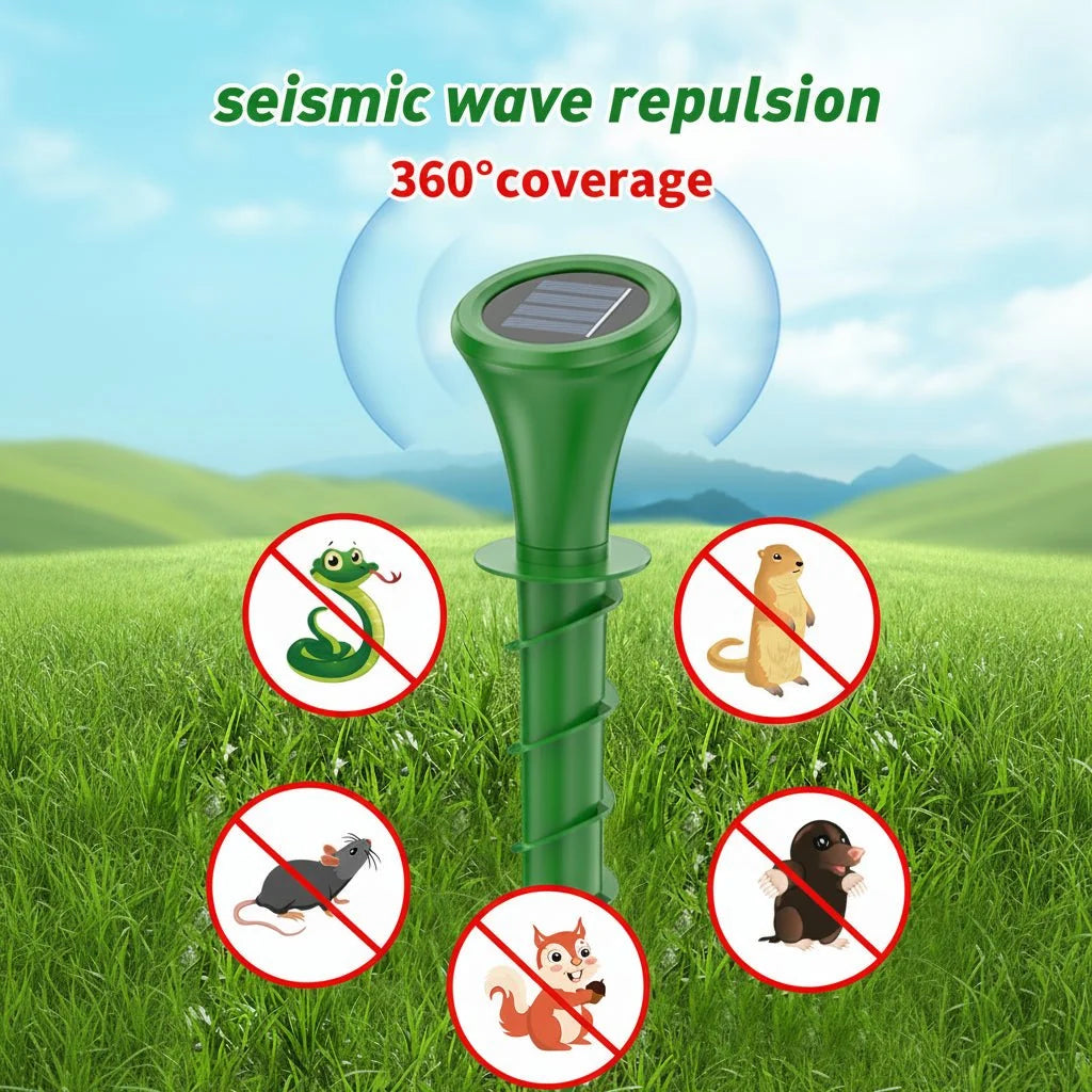 Mole Repellent Solar-Powered Vibrations IP65 Waterproof