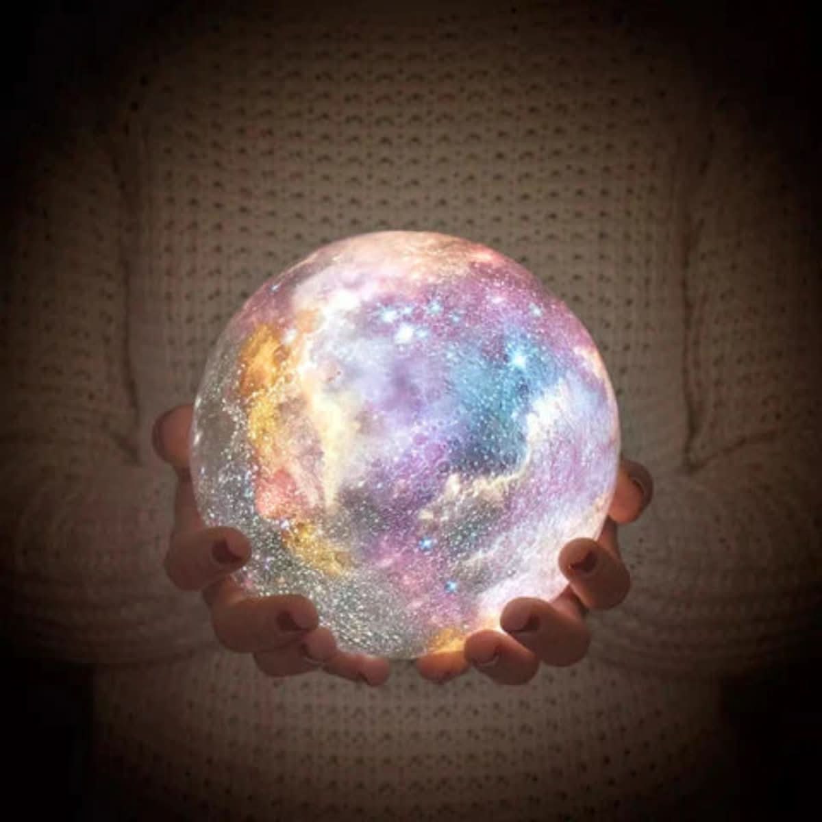 Moon Lamp 3D Lunar Design 16-Color Dimmable USB Rechargeable